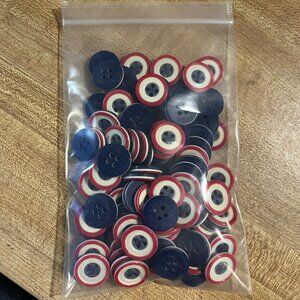3/4" Red, White, and Blue 4-hole Patriotic Craft Buttons 100 pieces #2